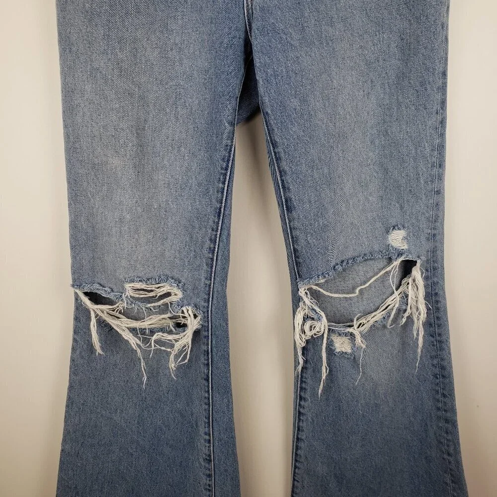 Rolla's Eastcoast Flare Jeans High Rise Distressed Medium Wash Womens Size 27